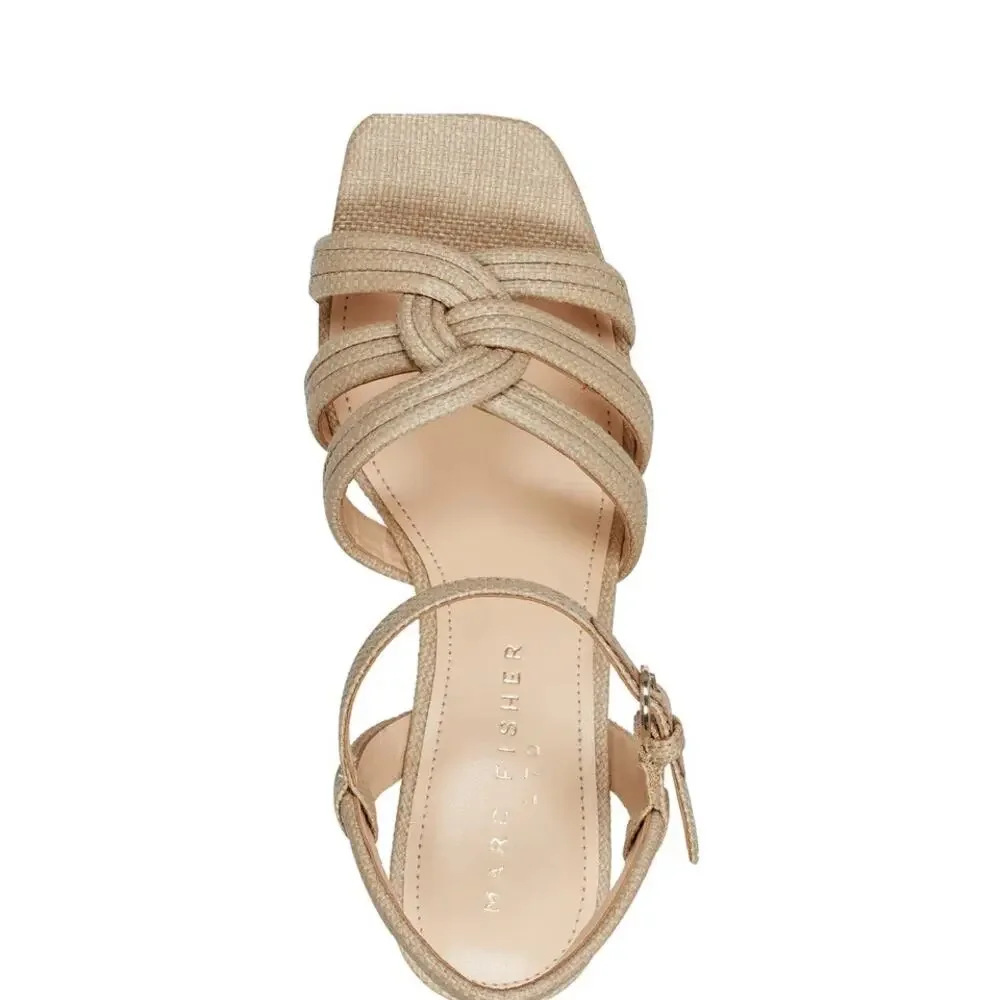 Marc Fisher LTD Cairo Platform Sandal in Medium Natural Size 9